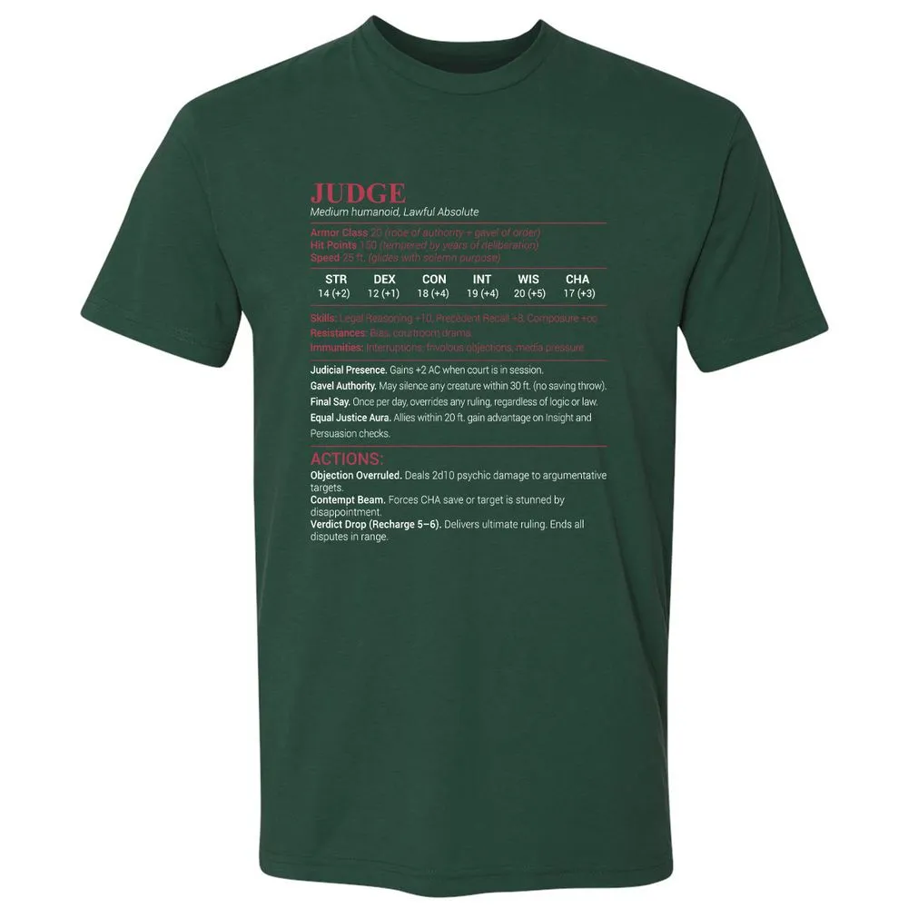 Judge Stats Premium Unisex T-Shirt - Forest Green - 13
