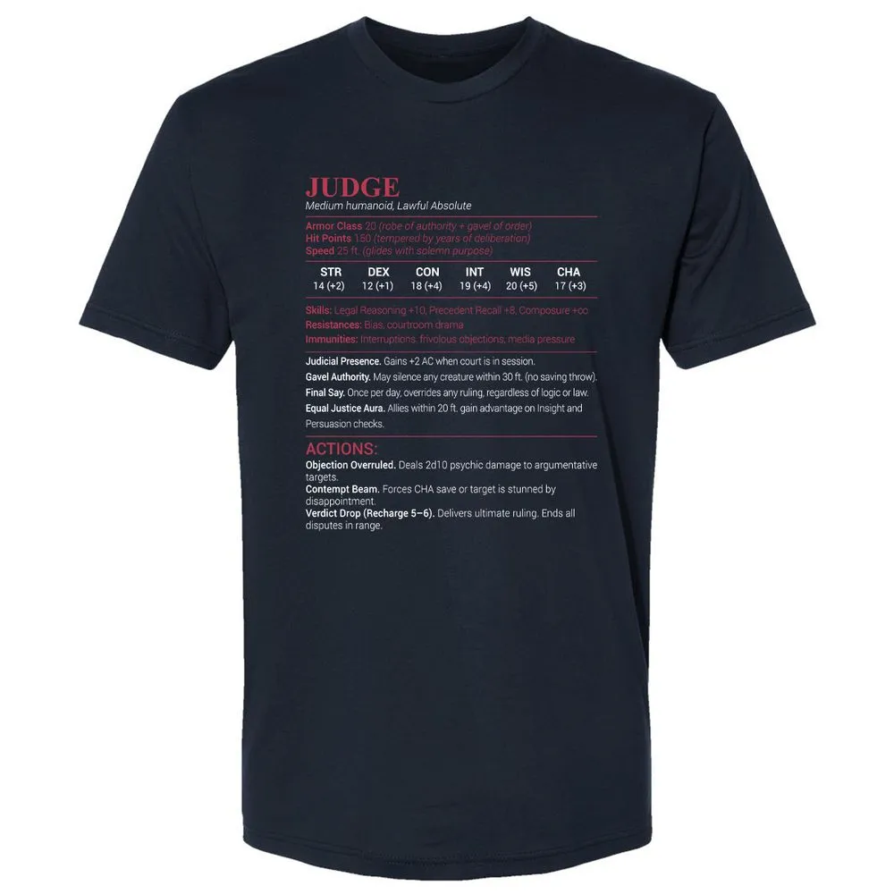 Judge Stats Premium Unisex T-Shirt - Midnight Navy - 2