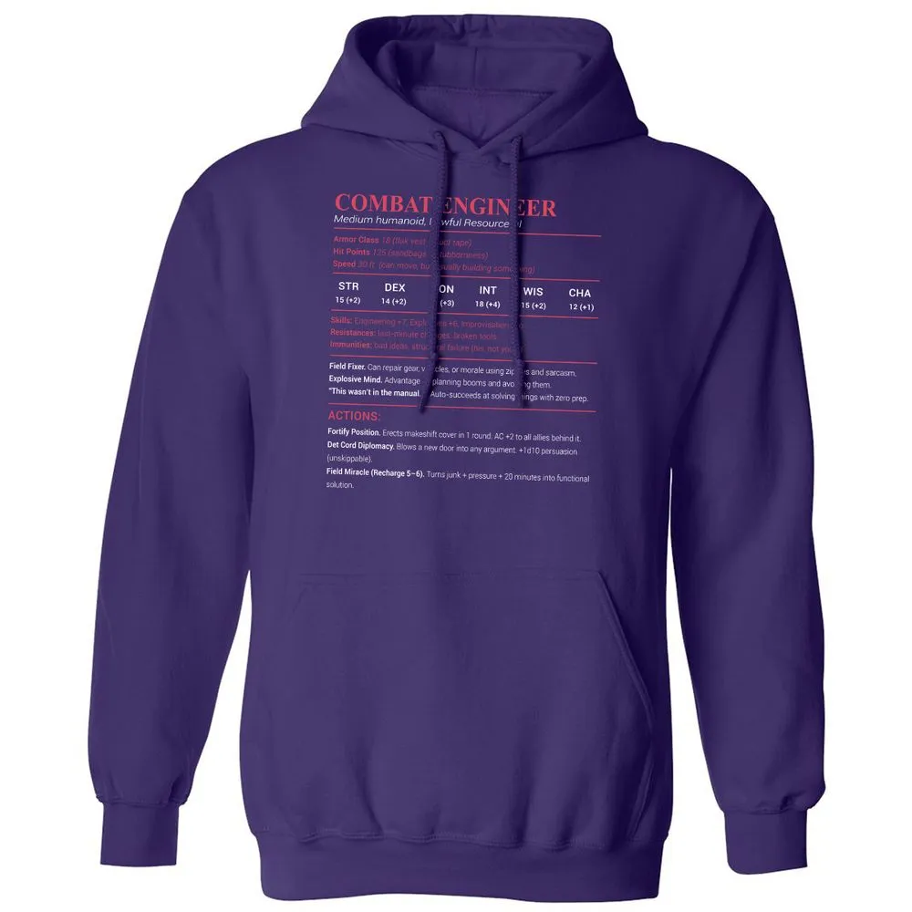 Combat Engineer Classic Unisex Hoodie - Purple - 6