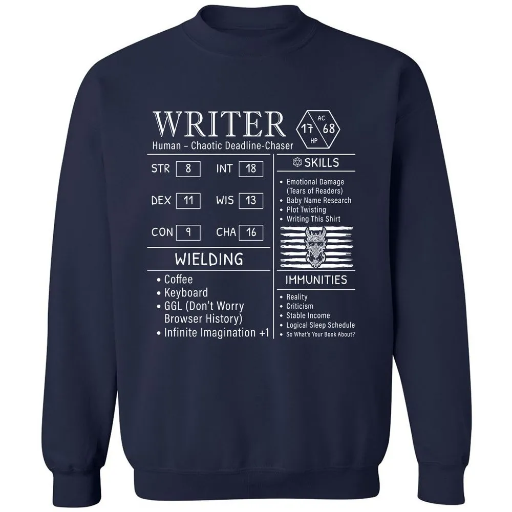 Writer Stats New Classic Unisex Sweatshirt - Navy - 2