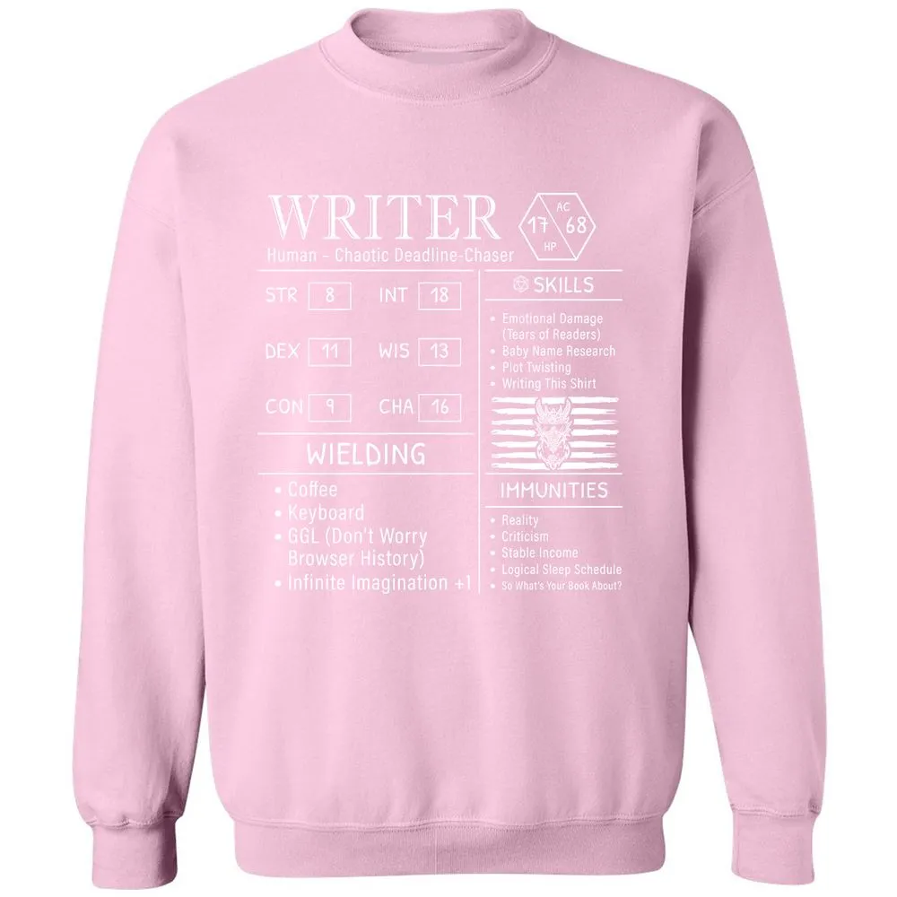 Writer Stats New Classic Unisex Sweatshirt - Light Pink - 3