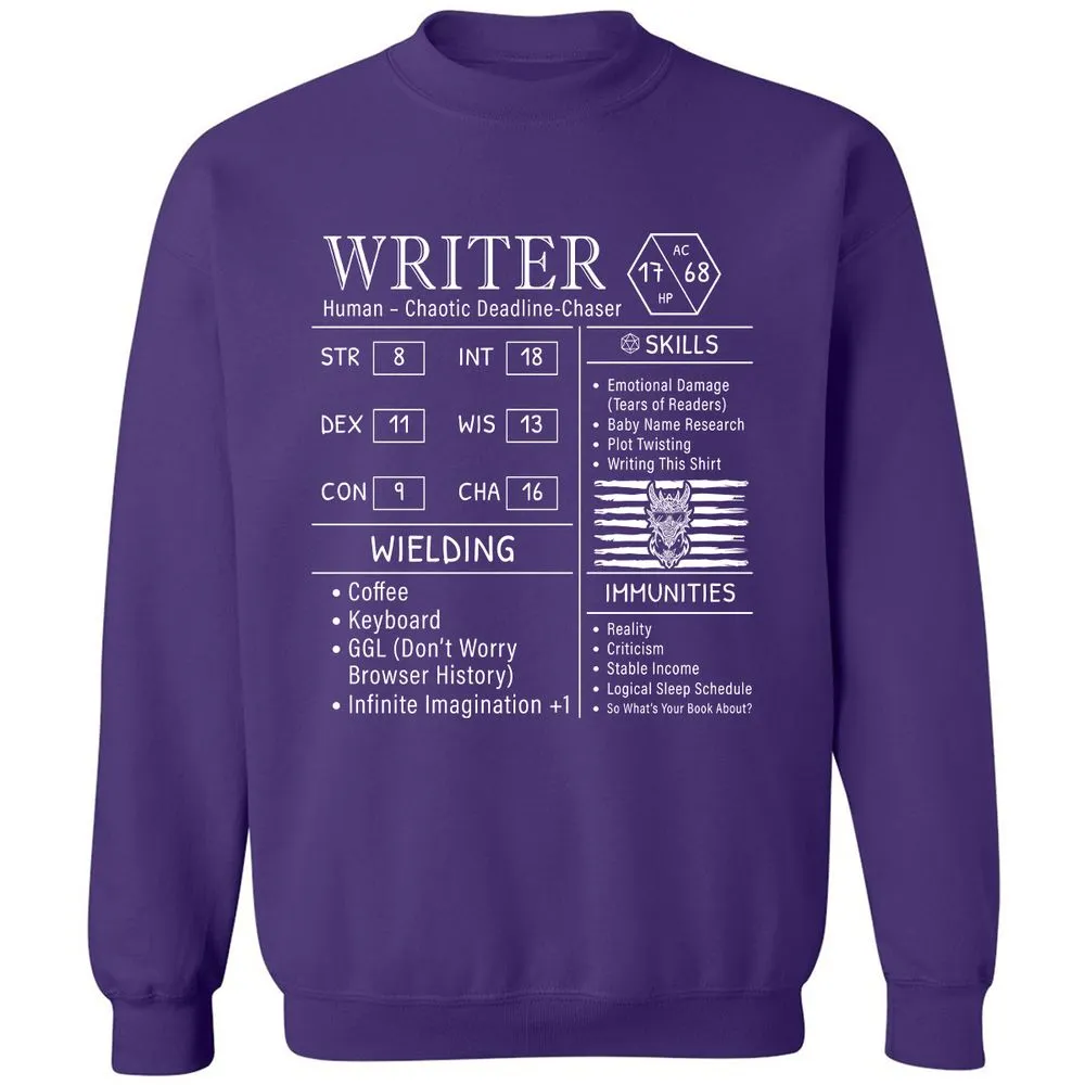 Writer Stats New Classic Unisex Sweatshirt - Purple - 6