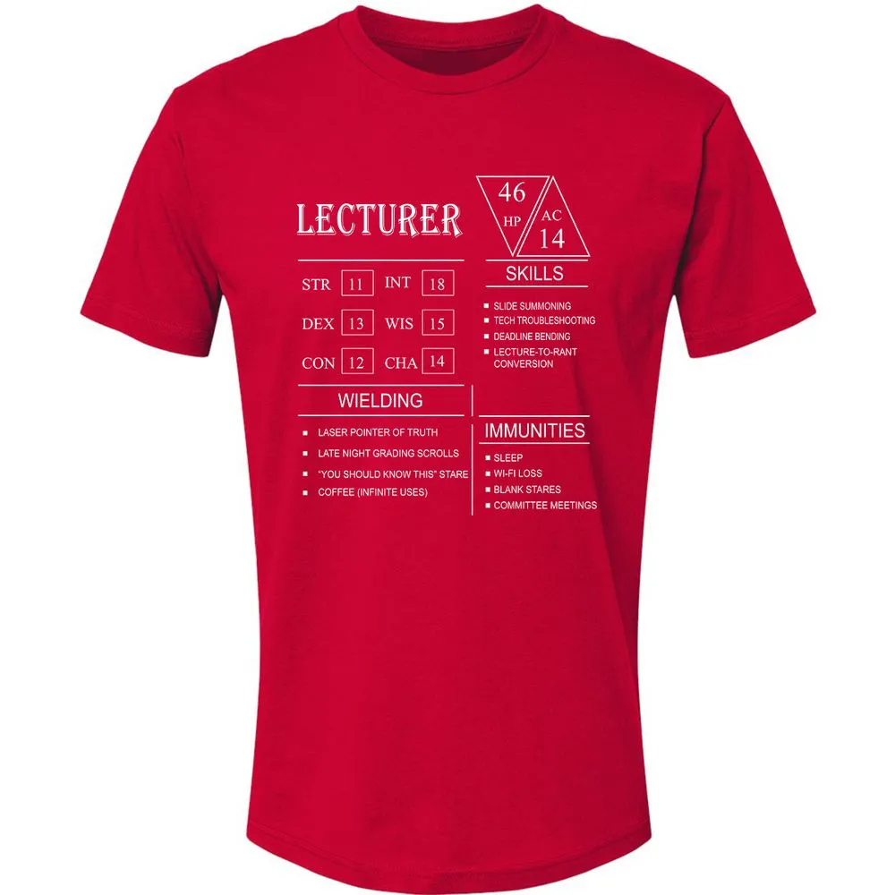 Lecturer New Premium Unisex T-Shirt - Red - 6