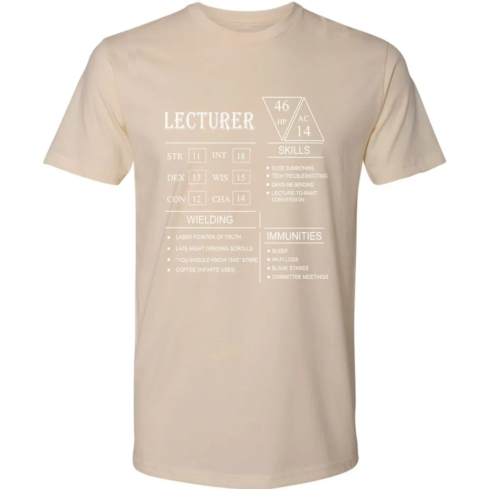 Lecturer New Premium Unisex T-Shirt - Cream - 14