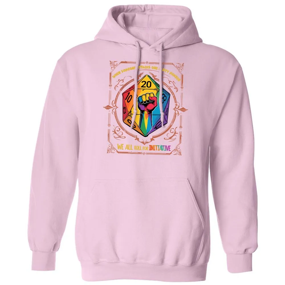 Roll For Initiative Classic Unisex Hoodie - Light Pink - 3