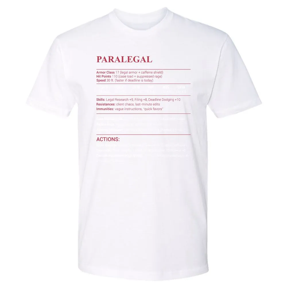 Paralegal Stats Premium Unisex T-Shirt - White - 4