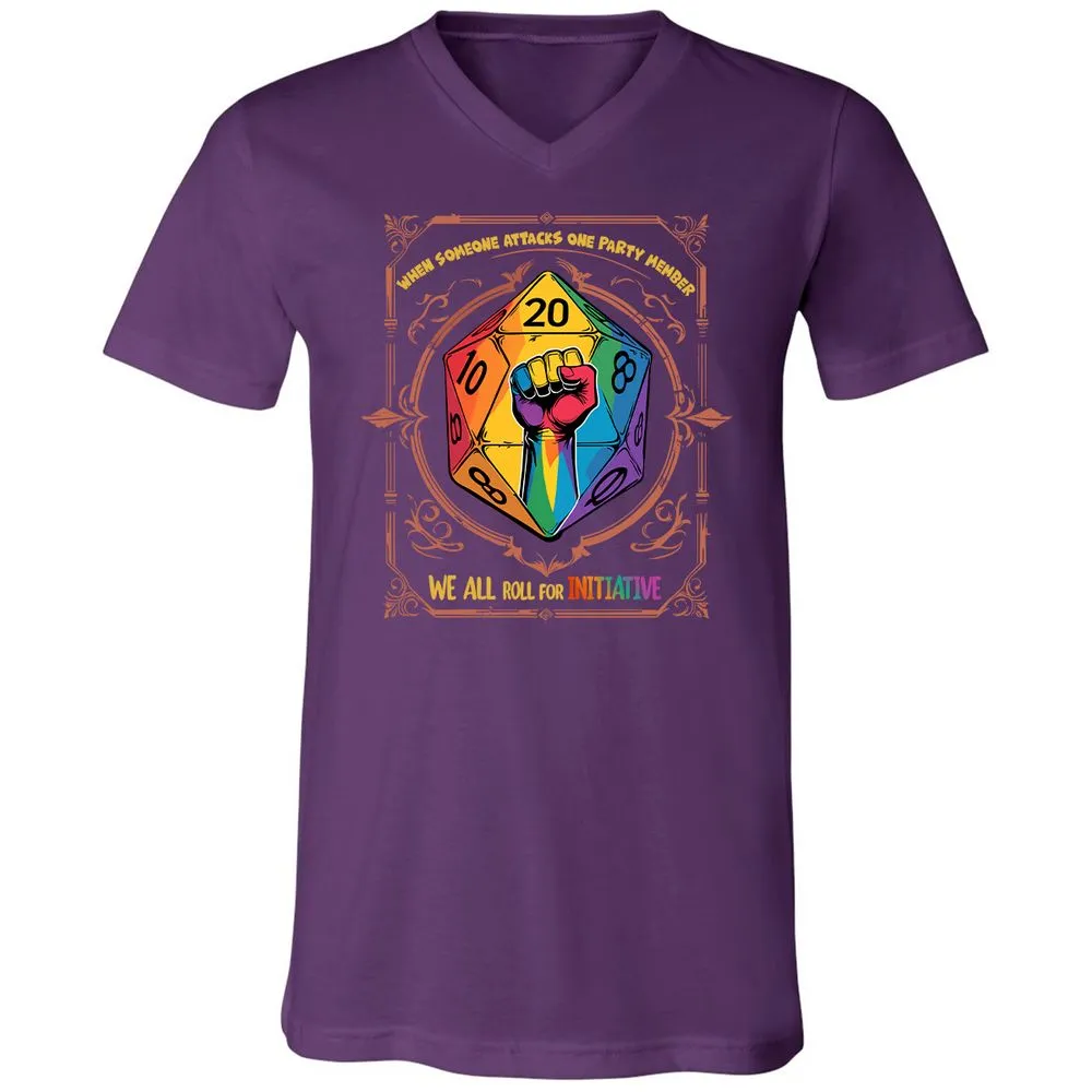 Roll For Initiative Unisex V-Neck T-Shirt - Team Purple - 9