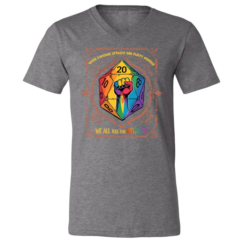 Roll For Initiative Unisex V-Neck T-Shirt - Deep Heather - 13