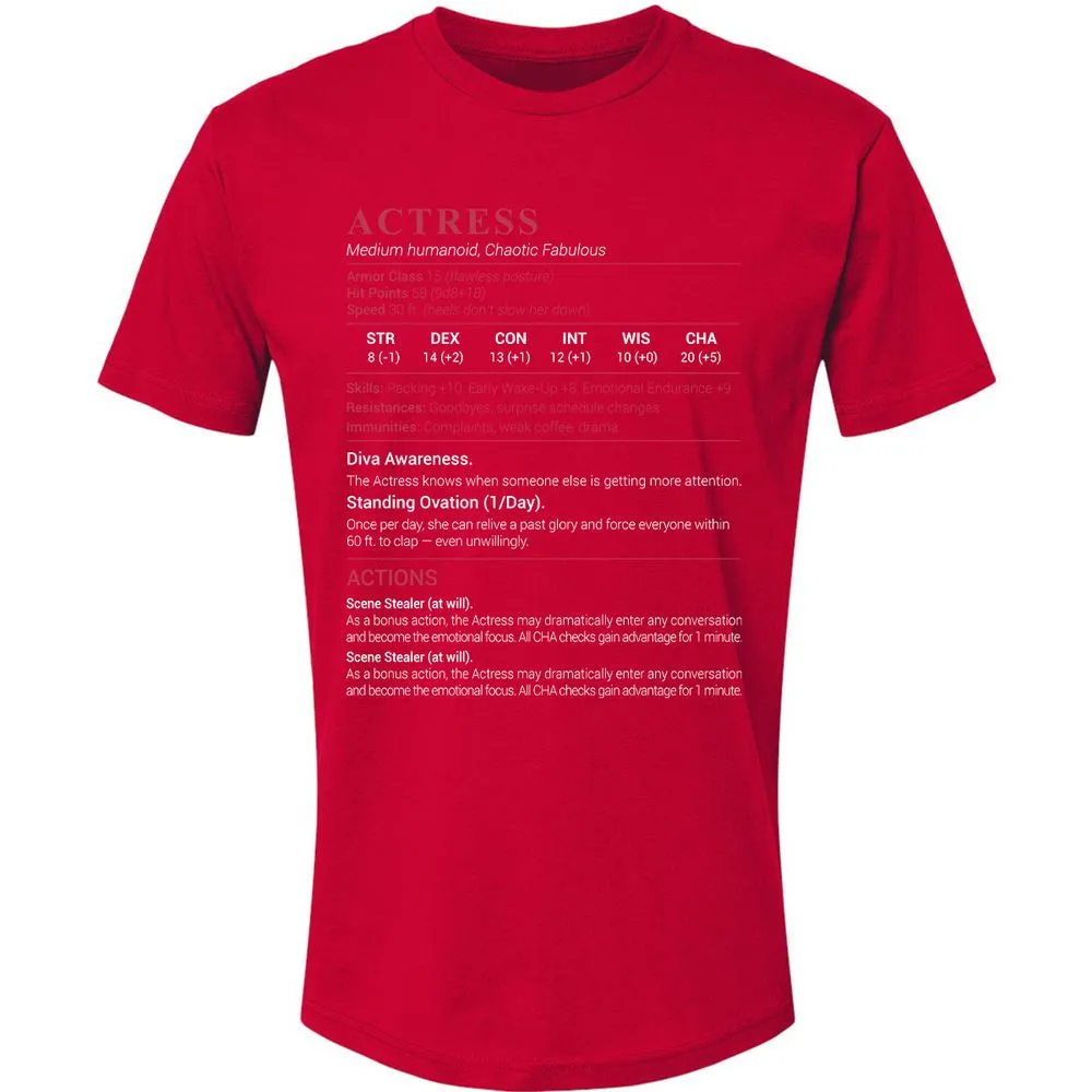 Actress Stats Premium Unisex T-Shirt - Red - 6