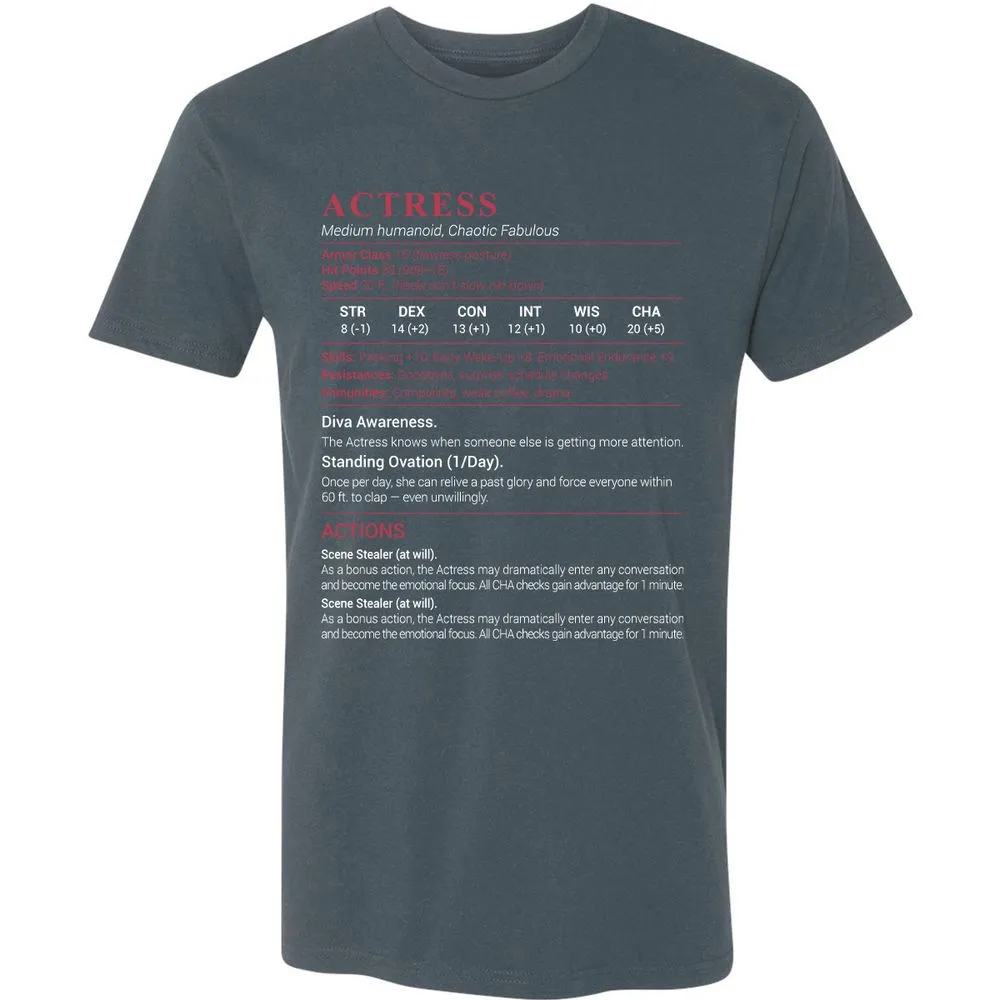 Actress Stats Premium Unisex T-Shirt - Indigo - 15