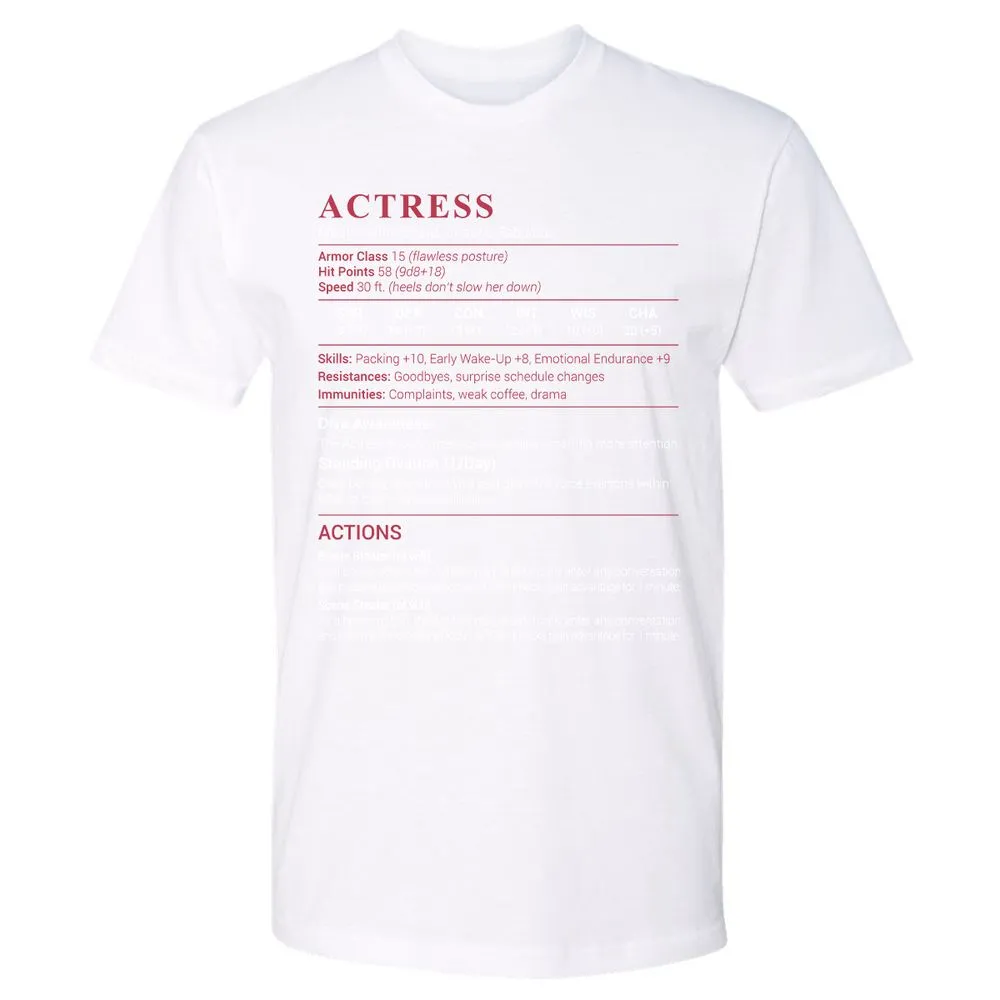Actress Stats Premium Unisex T-Shirt - White - 4