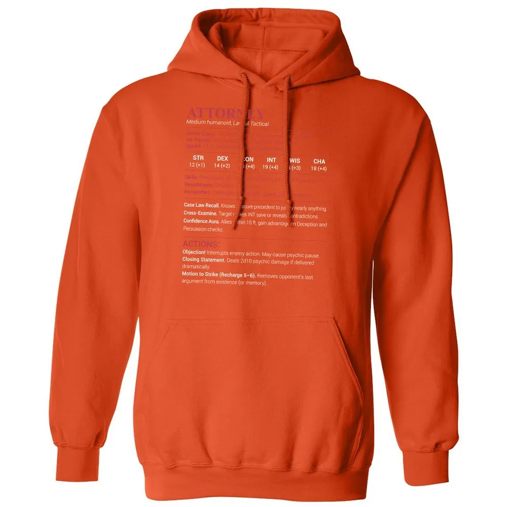 Attorney Stats Classic Unisex Hoodie - Orange - 10
