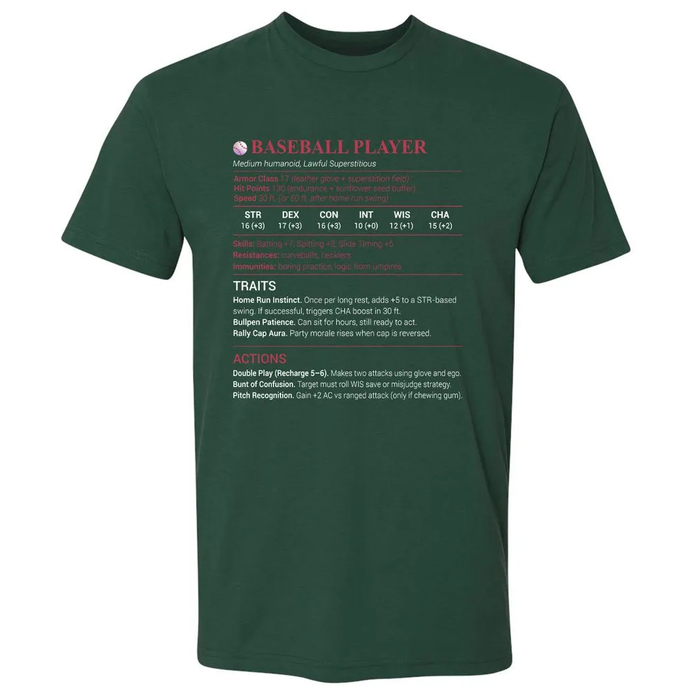 Baseball Player Premium Unisex T-Shirt - Forest Green - 13