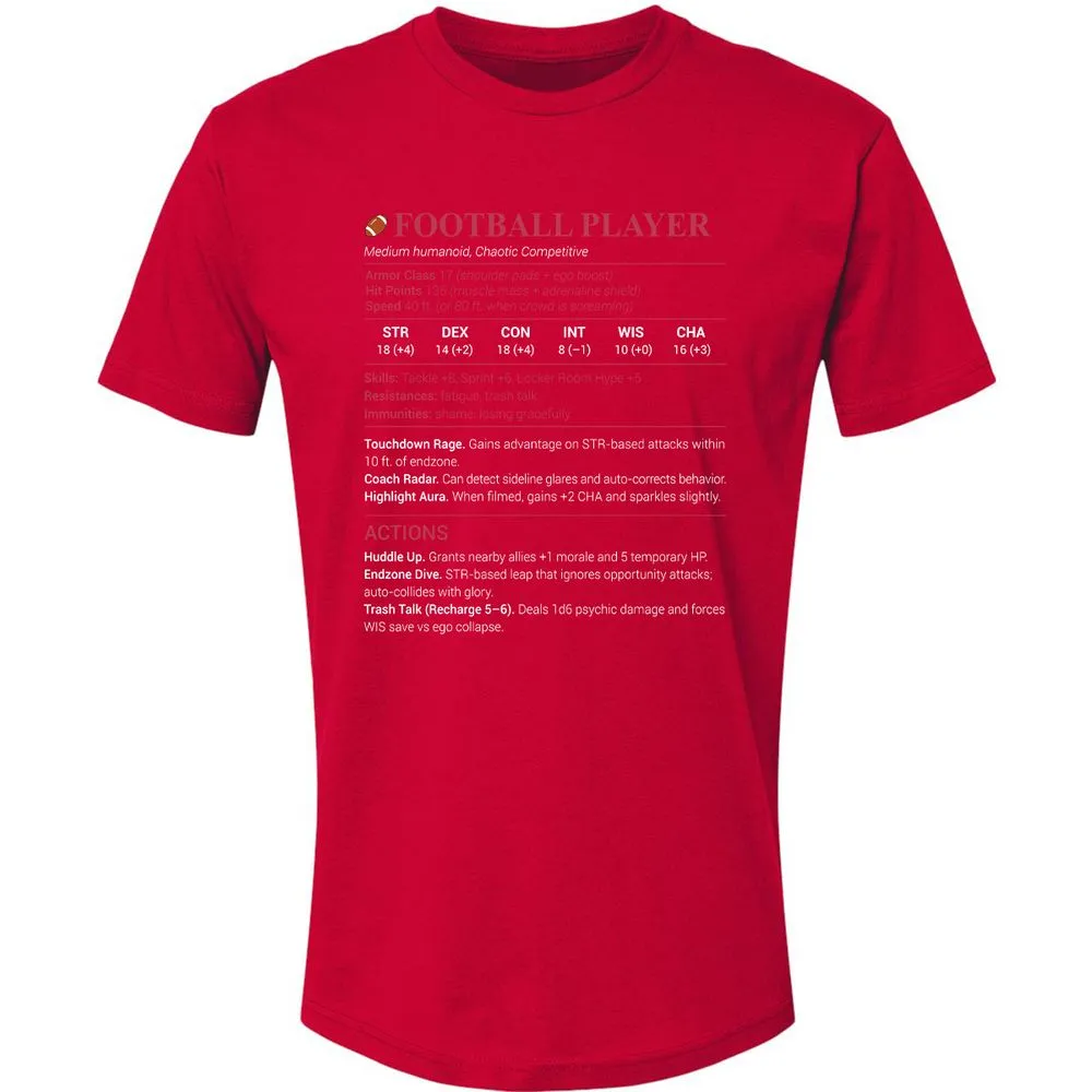 Football Player Premium Unisex T-Shirt - Red - 6