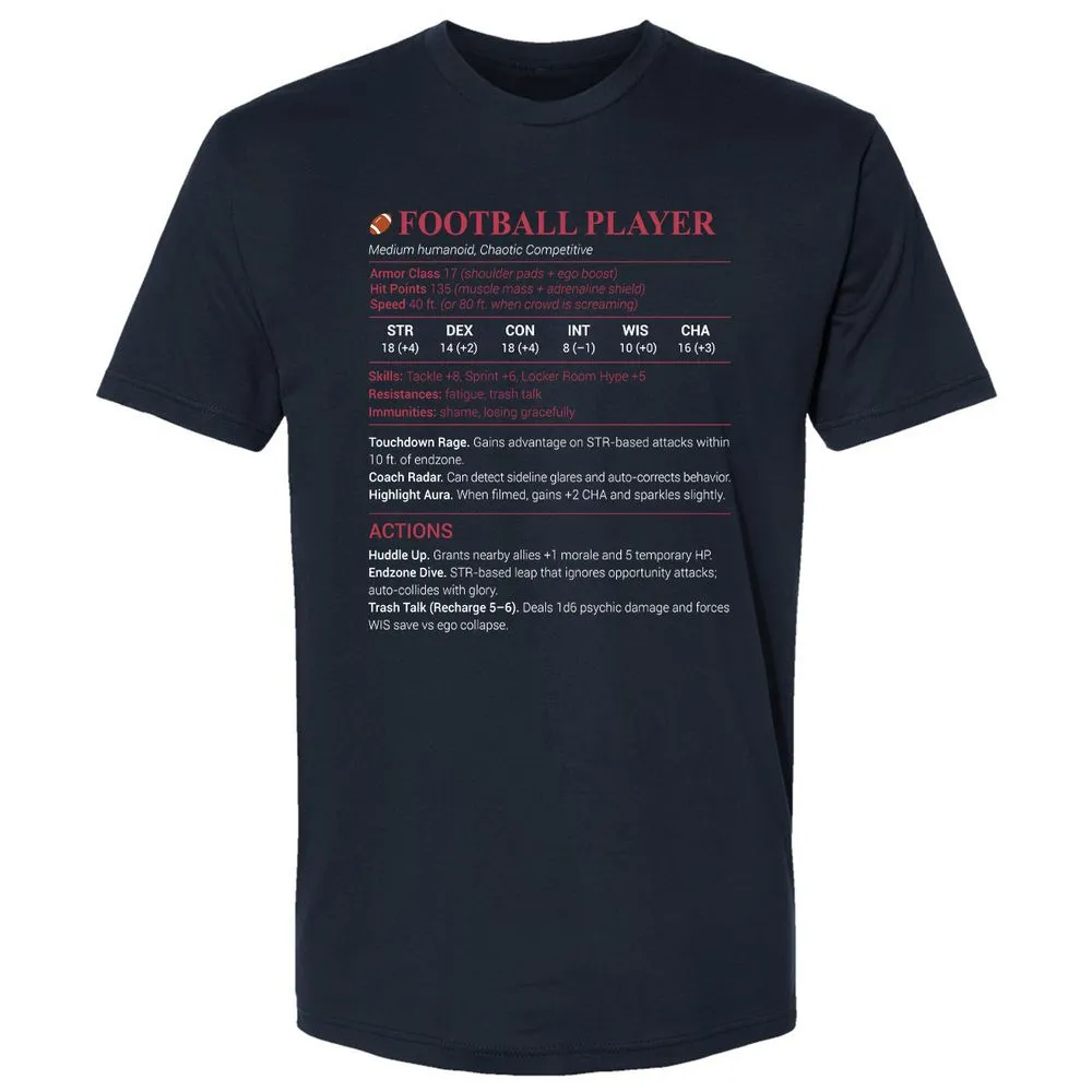 Football Player Premium Unisex T-Shirt - Midnight Navy - 2