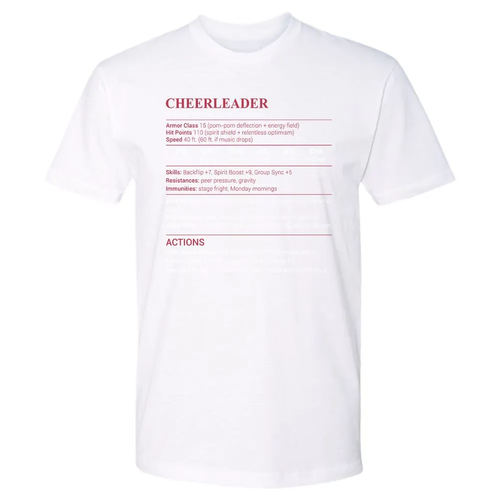 Cheerleader Stats Premium Unisex T-Shirt - White - 4