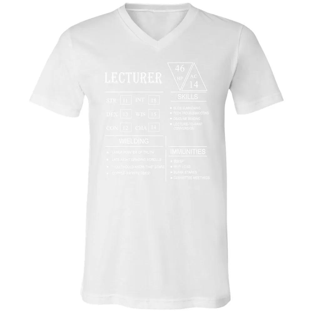 Lecturer New Unisex V-Neck T-Shirt - White - 5
