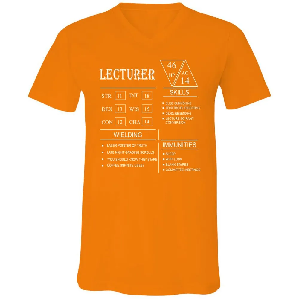 Lecturer New Unisex V-Neck T-Shirt - Orange - 11
