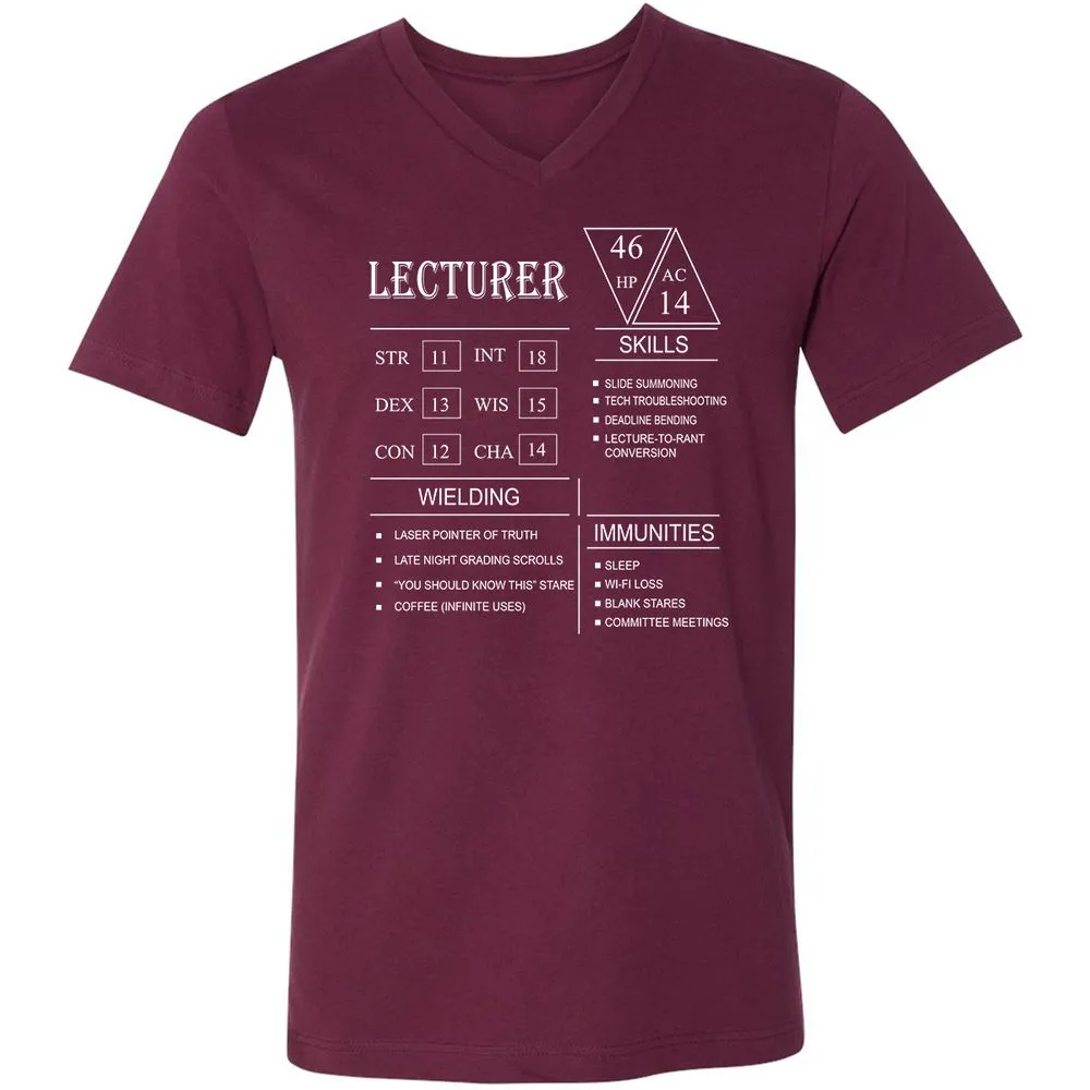 Lecturer New Unisex V-Neck T-Shirt - Maroon - 6
