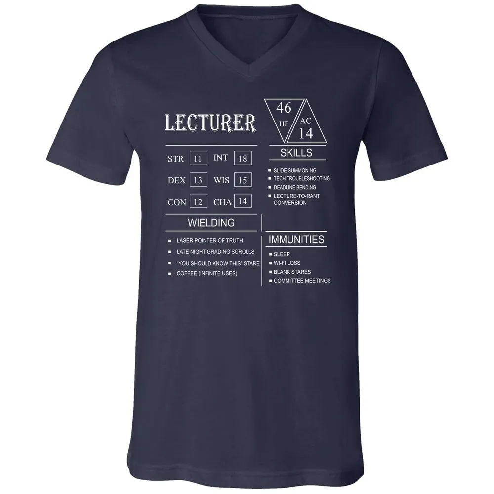 Lecturer New Unisex V-Neck T-Shirt - Navy - 2