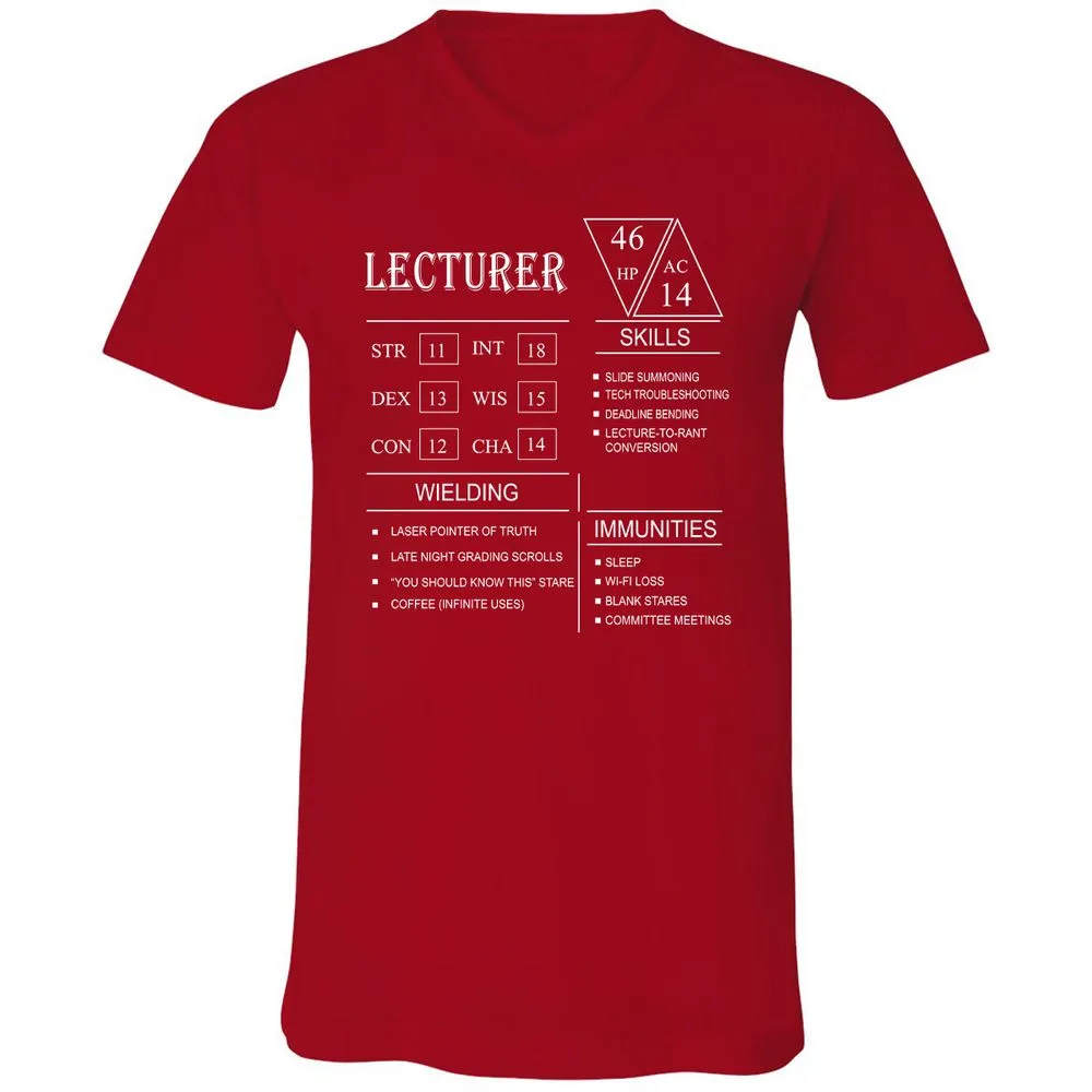 Lecturer New Unisex V-Neck T-Shirt - Red - 3