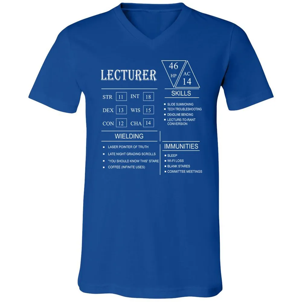 Lecturer New Unisex V-Neck T-Shirt - True Royal - 4
