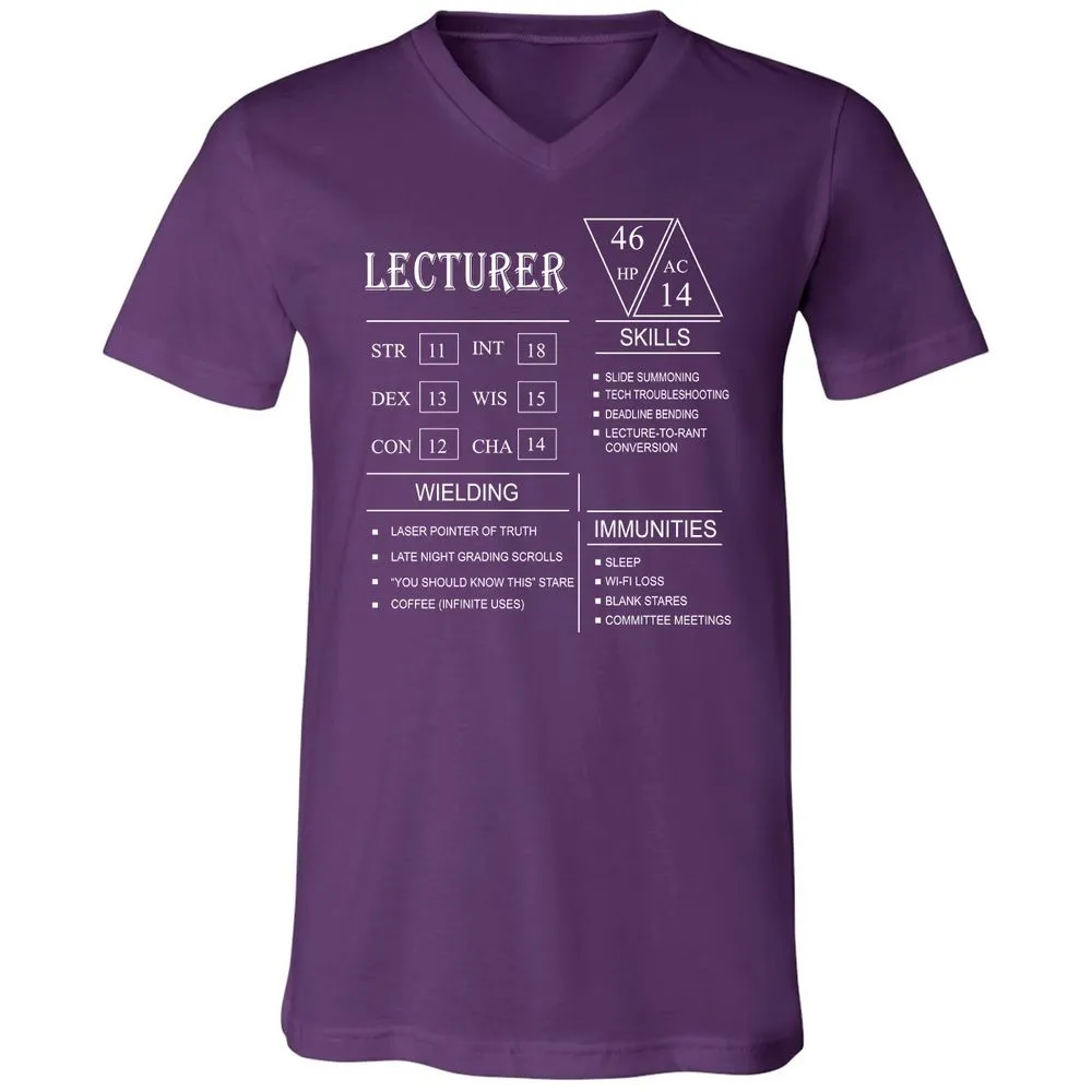 Lecturer New Unisex V-Neck T-Shirt - Team Purple - 9