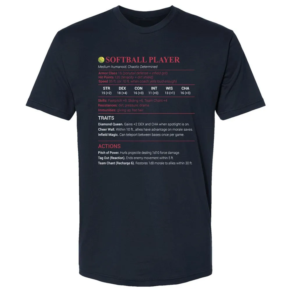 Softball Player Premium Unisex T-Shirt - Midnight Navy - 2