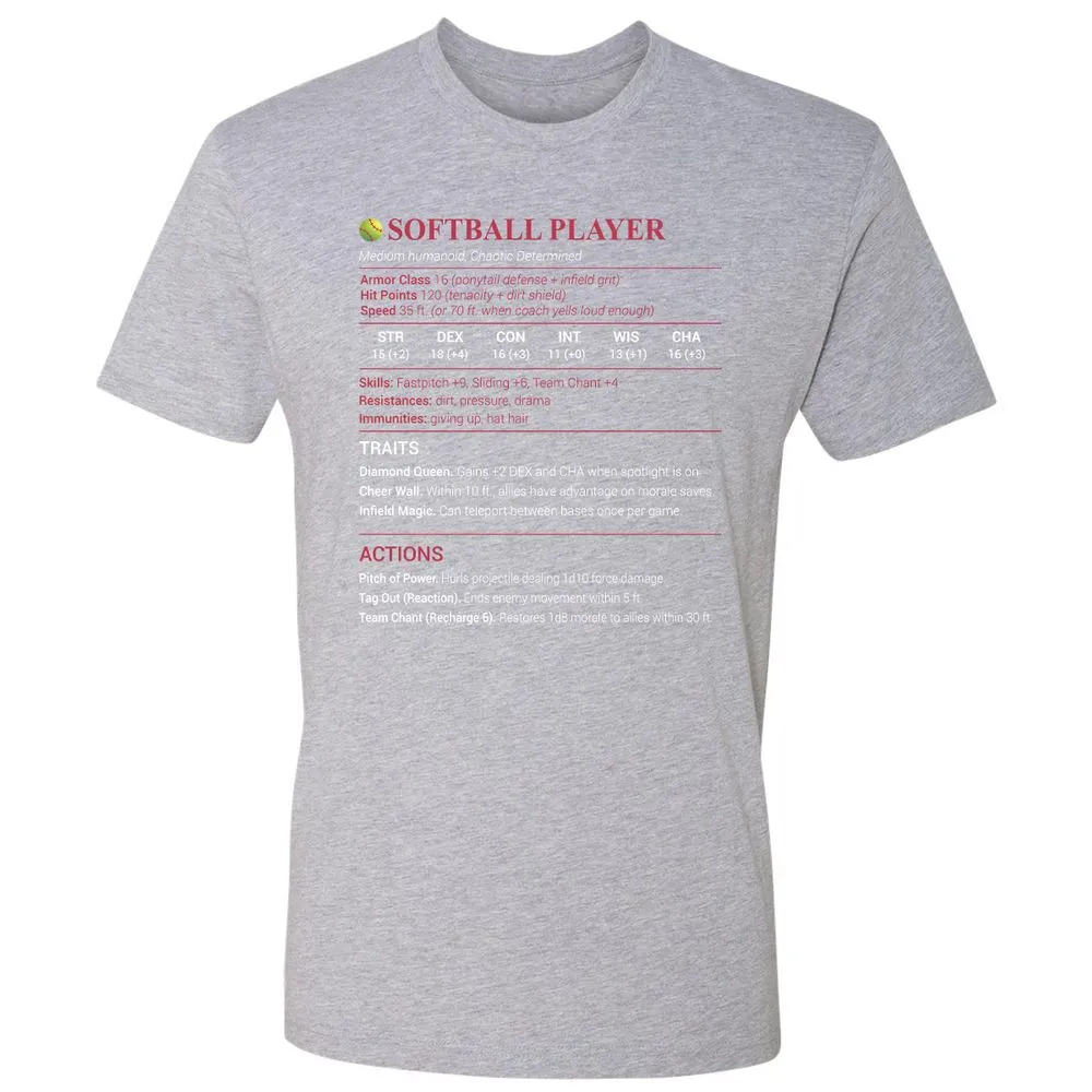 Softball Player Premium Unisex T-Shirt - Heather Grey - 9