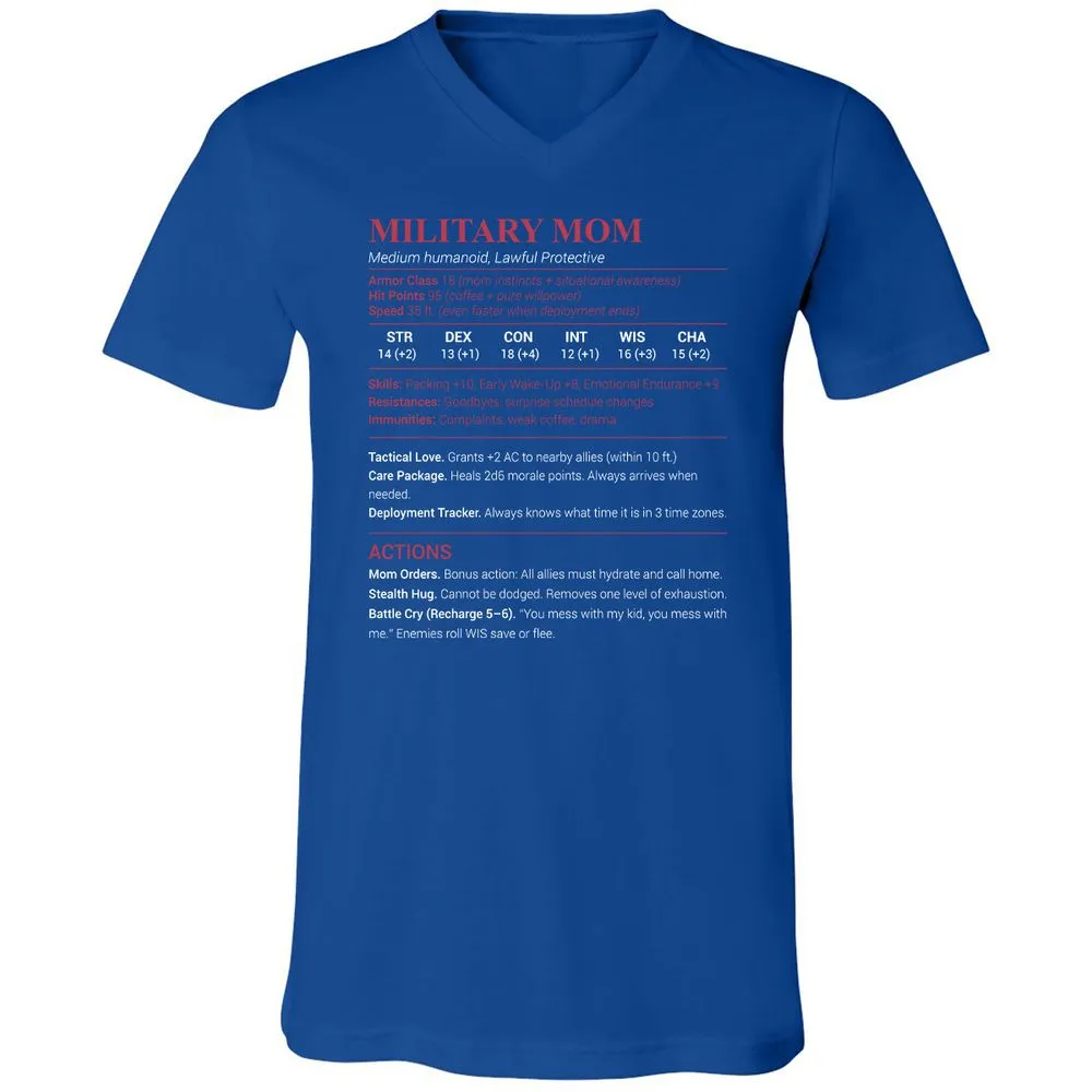Military Mom Unisex V-Neck T-Shirt - True Royal - 4