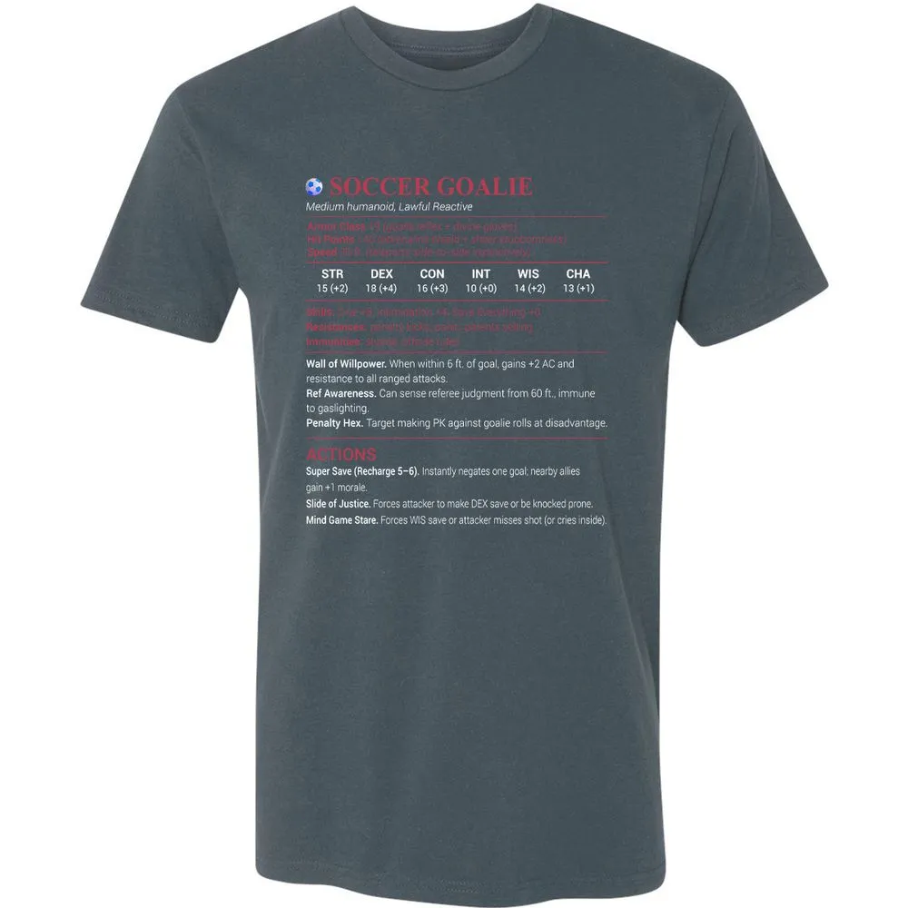 Soccer Goalie Premium Unisex T-Shirt - Indigo - 15