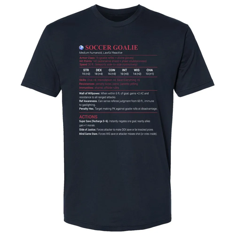 Soccer Goalie Premium Unisex T-Shirt - Midnight Navy - 2