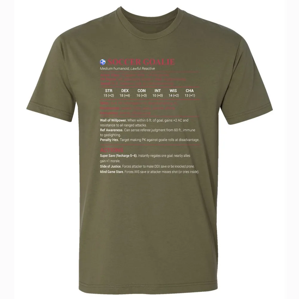 Soccer Goalie Premium Unisex T-Shirt - Military Green - 5
