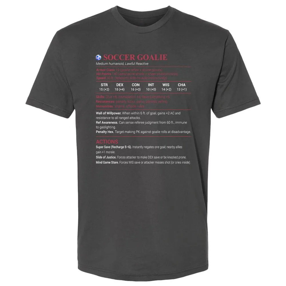 Soccer Goalie Premium Unisex T-Shirt - Heavy Metal - 8