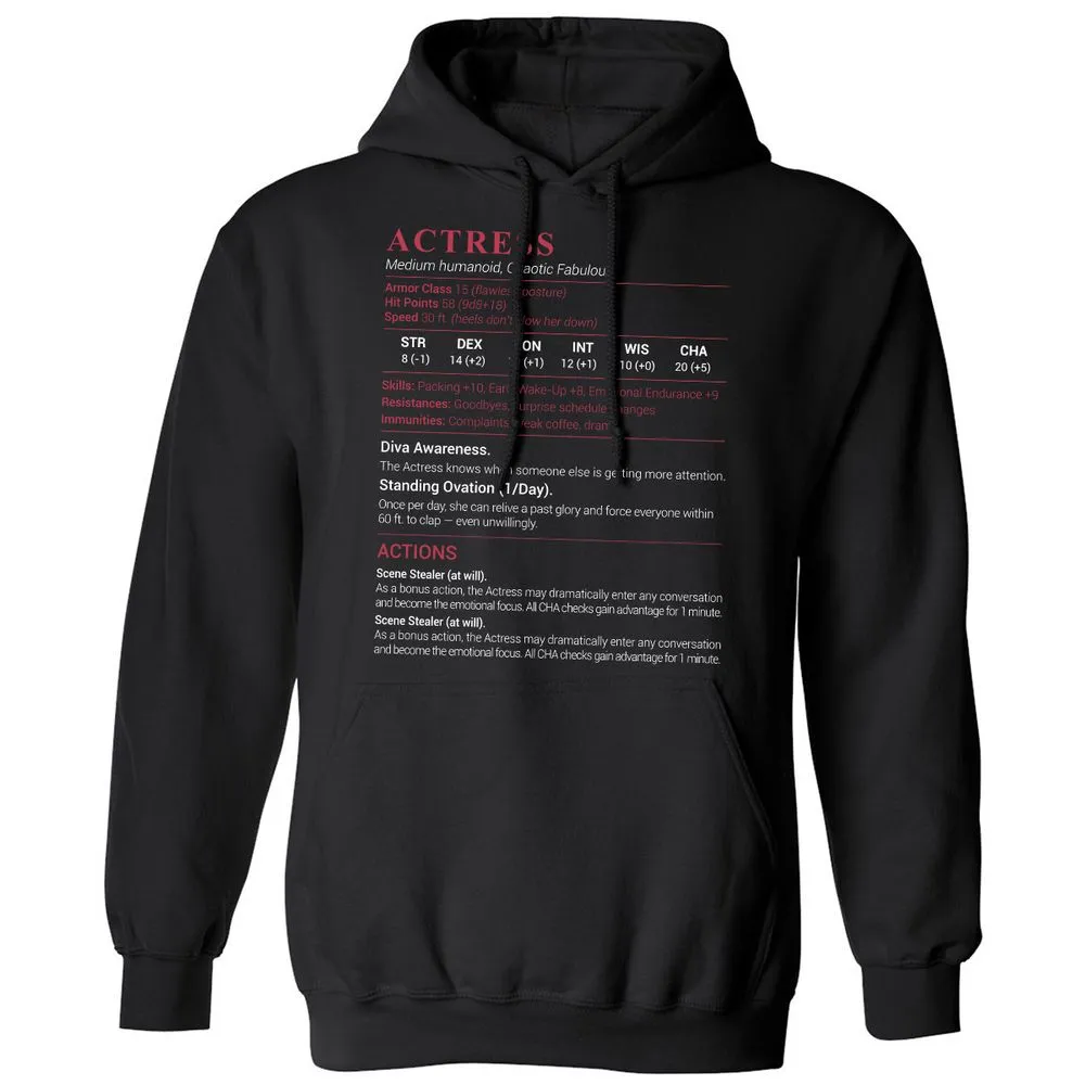 Actress Stats Classic Unisex Hoodie - Black - 1