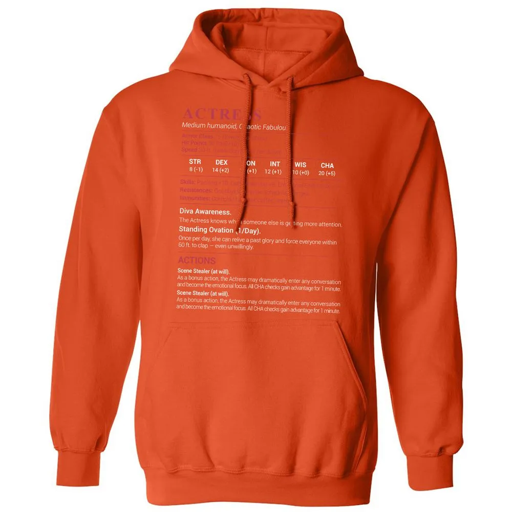 Actress Stats Classic Unisex Hoodie - Orange - 10