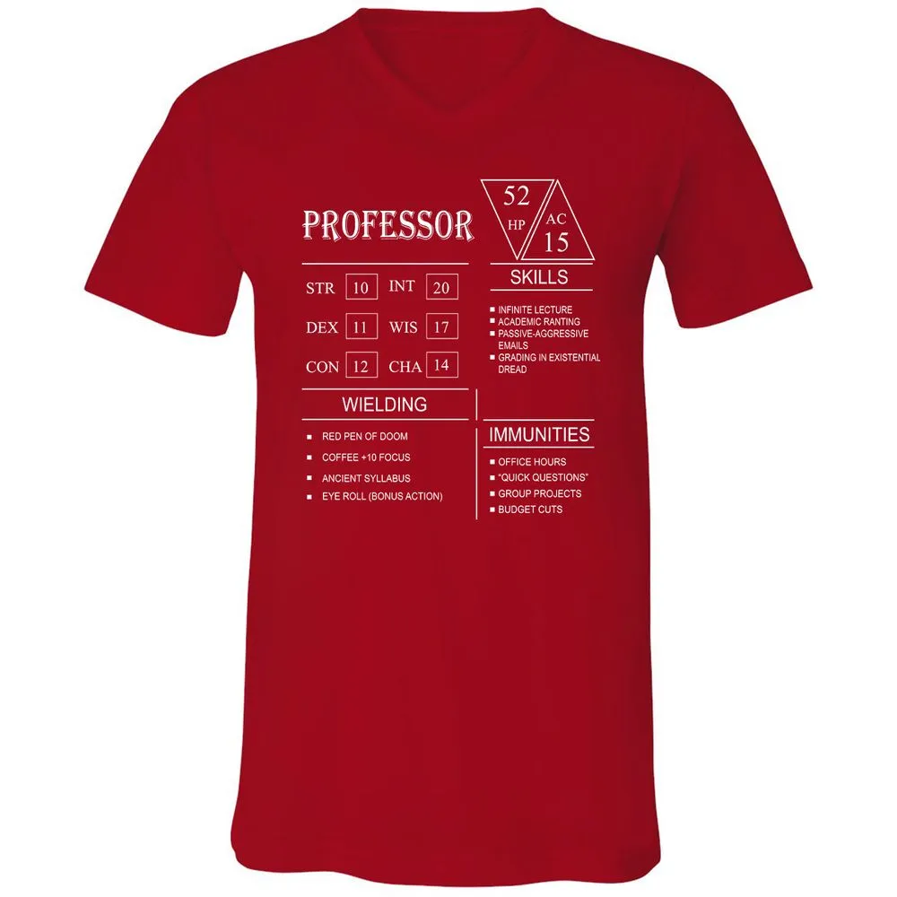 Professor New Unisex V-Neck T-Shirt - Red - 3