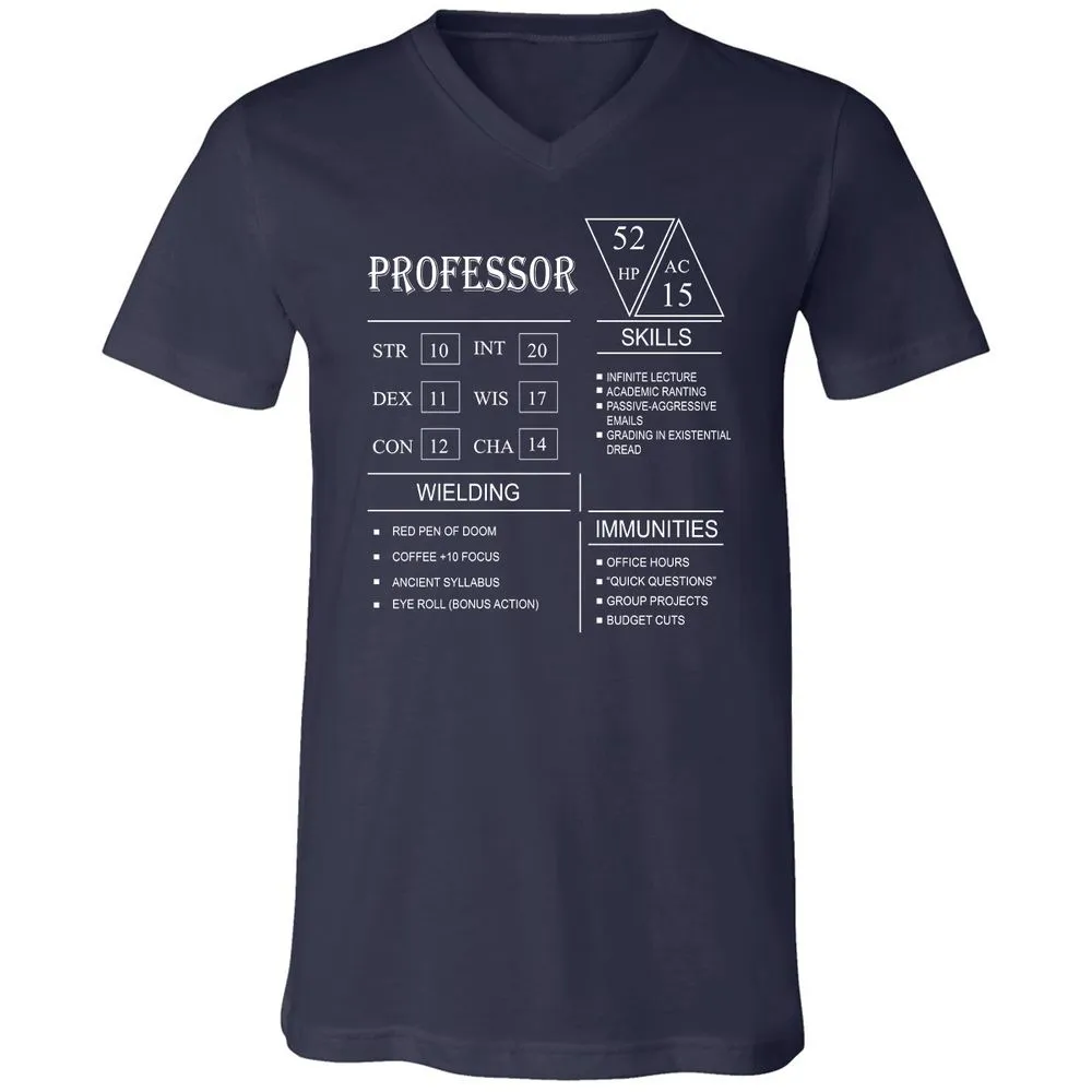 Professor New Unisex V-Neck T-Shirt - Navy - 2