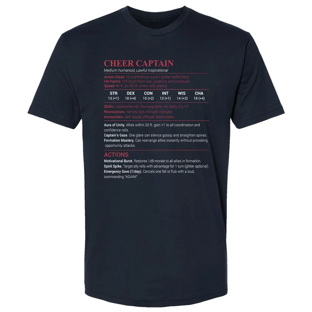 Cheer Captain Premium Unisex T-Shirt - Midnight Navy - 2