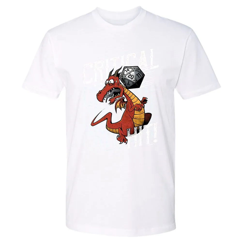 Funny Dragon Critical Hit Premium Unisex T-Shirt - White - 4