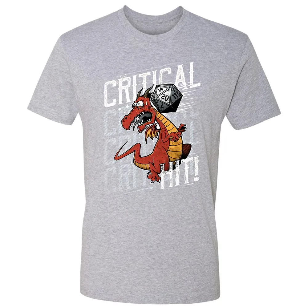 Funny Dragon Critical Hit Premium Unisex T-Shirt - Heather Grey - 9