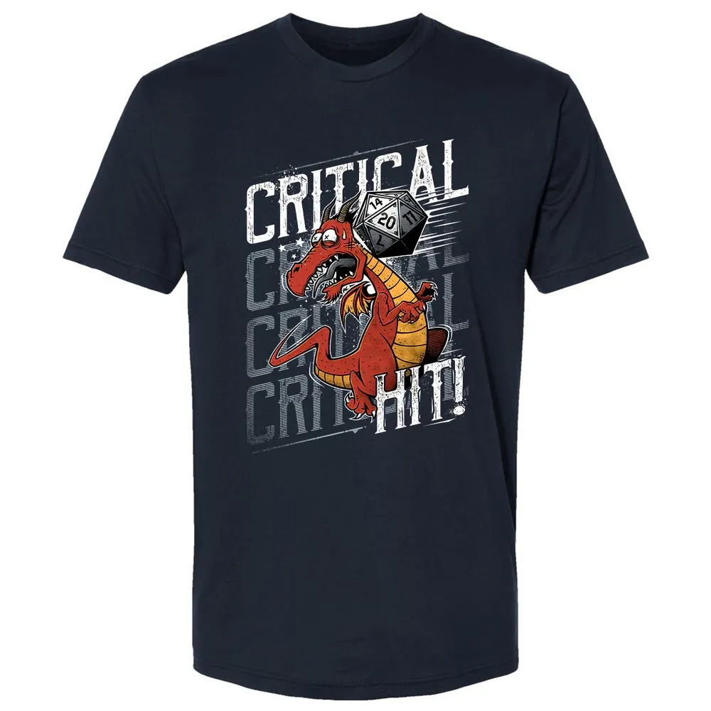 Funny Dragon Critical Hit Premium Unisex T-Shirt - Midnight Navy - 2