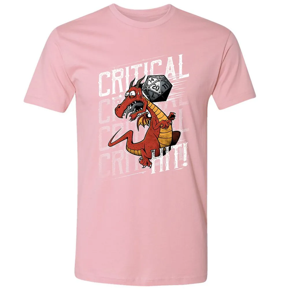 Funny Dragon Critical Hit Premium Unisex T-Shirt - Light Pink - 3