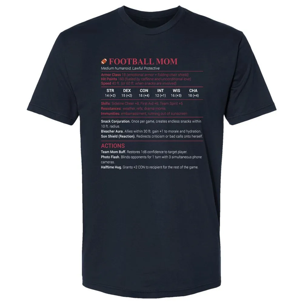 Football Mom Premium Unisex T-Shirt - Midnight Navy - 2