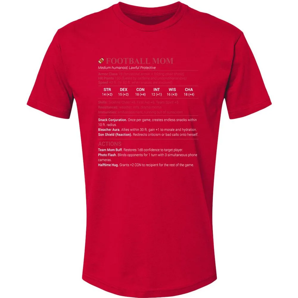 Football Mom Premium Unisex T-Shirt - Red - 6