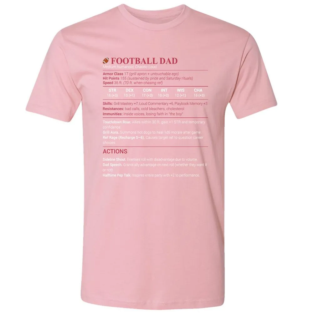 Football Dad Premium Unisex T-Shirt - Light Pink - 3