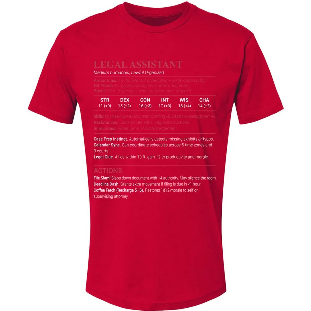 Legal Assistant Premium Unisex T-Shirt - Red - 6