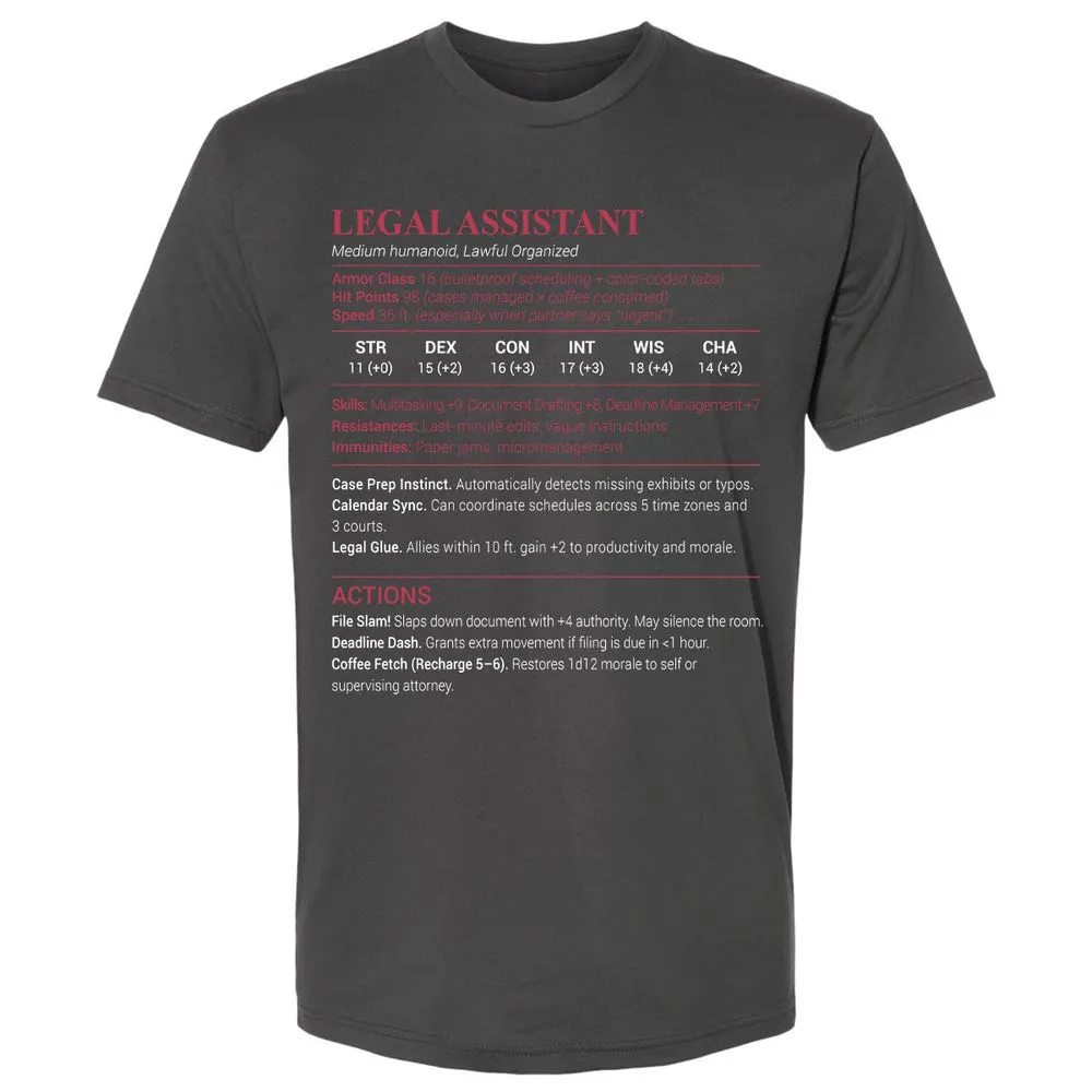 Legal Assistant Premium Unisex T-Shirt - Heavy Metal - 8
