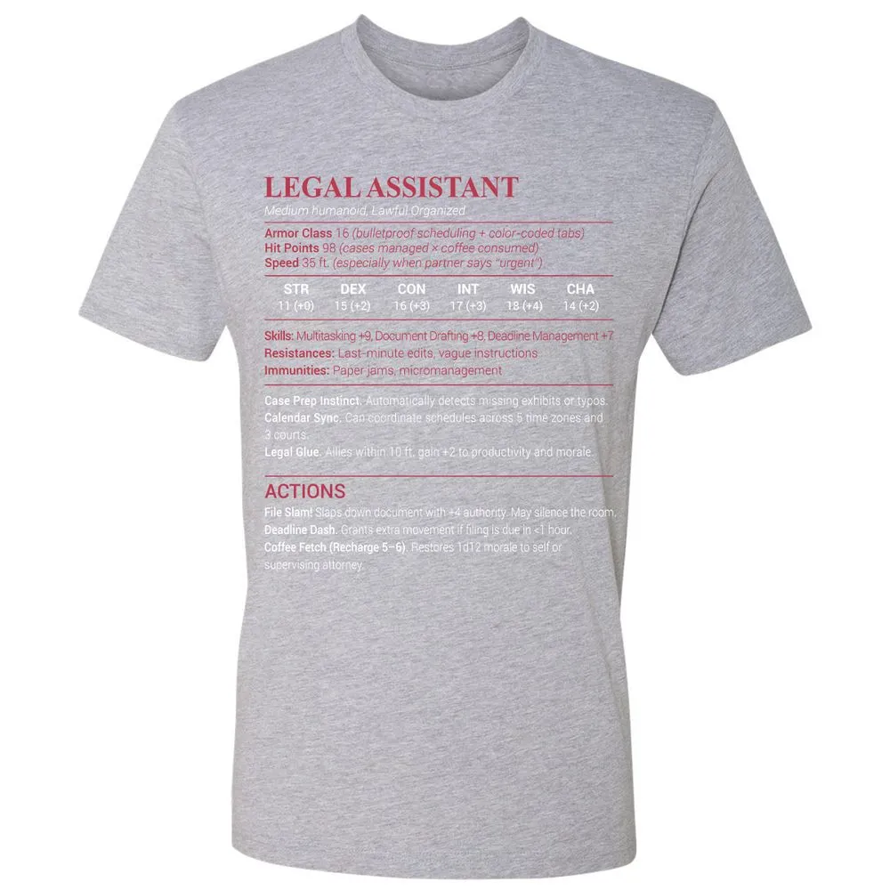 Legal Assistant Premium Unisex T-Shirt - Heather Grey - 9