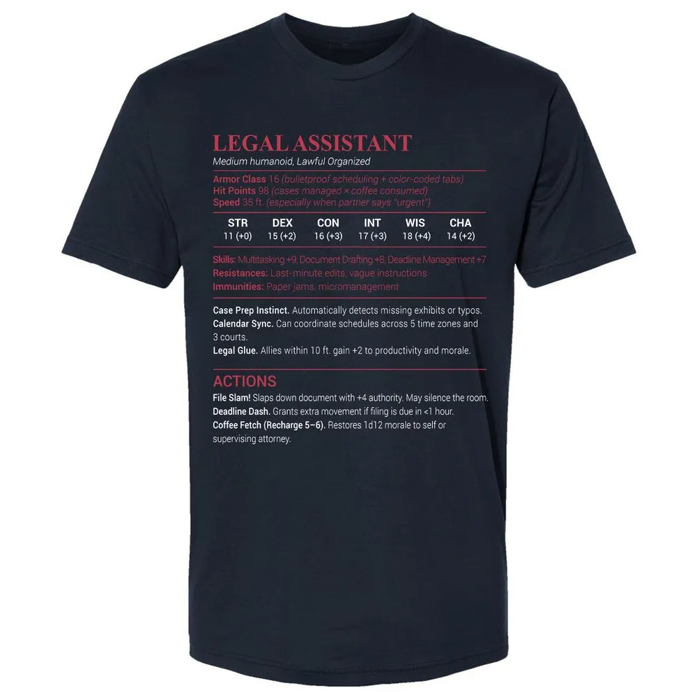 Legal Assistant Premium Unisex T-Shirt - Midnight Navy - 2